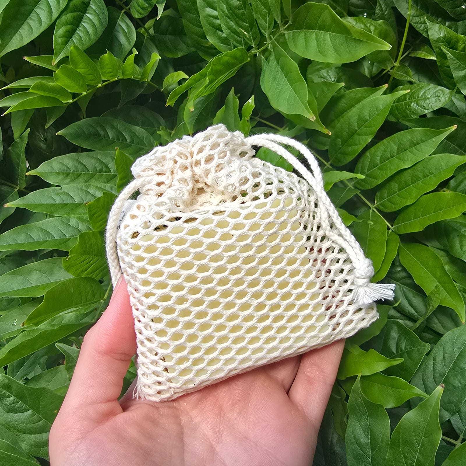 Pochette à savon en coton bio FR